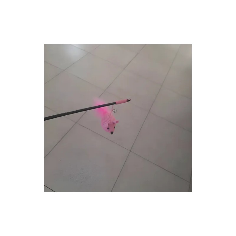 Varita Con Ratón De Juguete Para Gato Interactiva Cascabel
