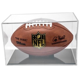 Football Display Case with Removable Display Stand, Clear Football Memorabilia Display Box for Pro-Sized Footballs and Youth Footballs Football Display Box