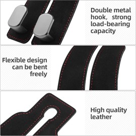 (2PCS) Auto Haken, Autositz zurück Lagerung Haken, Autositz zurück Doppelhaken, Auto Kopfstütze Haken, Autositz Lagerung Haken, Auto Innenraum Handtasche Regenschirm Tasche Zubehör (Schwarz)