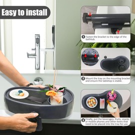 Heayzoki Hot Tub Tray Table with Drink Holders, Adjustable Spa Tray Cup Holder for Hot Tub