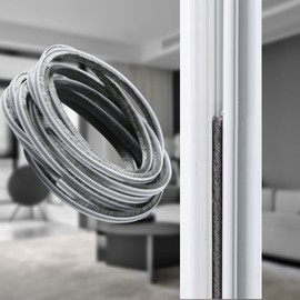 hokmly Weather Stripping Door Seal - Seals 5m (16ft) Soundproof, Draft & Dustproof Strip for Doors, Windows, Cabinet Doors with Noise Cancelling Window Inserts 5mm x 12mm (0.197 x 0.472 Inch) Gray