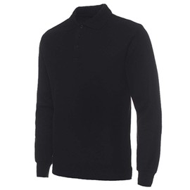 Miqieer Men's Long Sleeve Polo Shirts Regular-Fit Cotton Golf Polo Shirts (Black, X-Large)