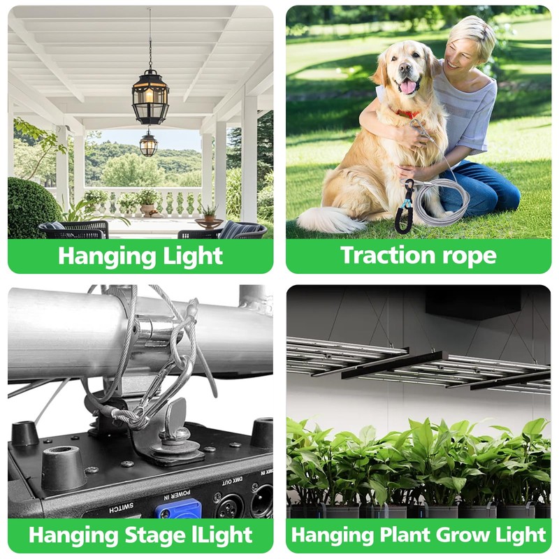 WECAN Safety Rope Fixing Device, Stage Light Safety Cable, Transparent