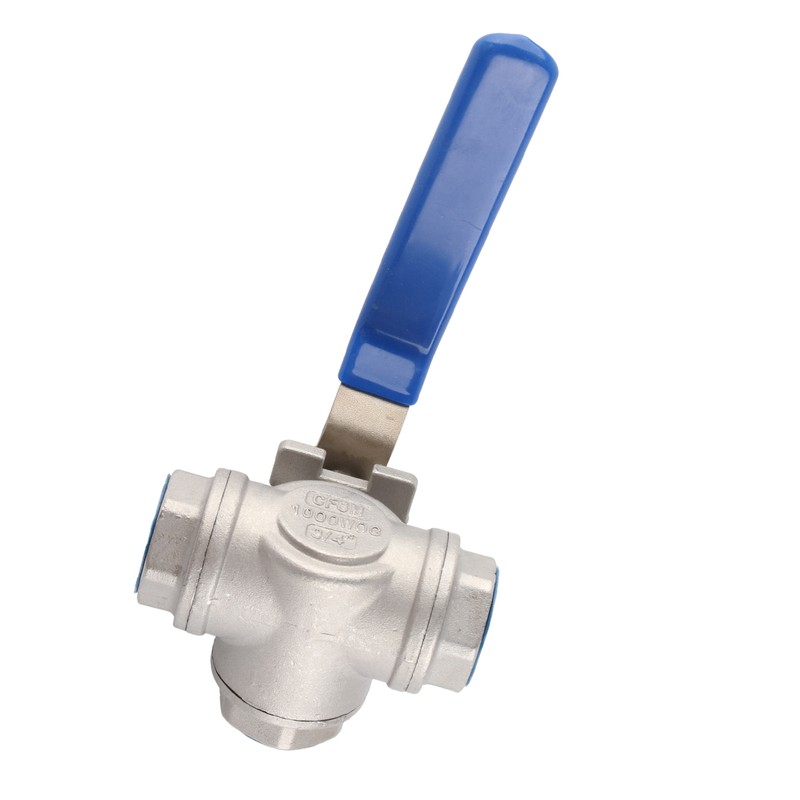 1pc Stainless Steel SUS304 Pipe Ball Valve Three Way T