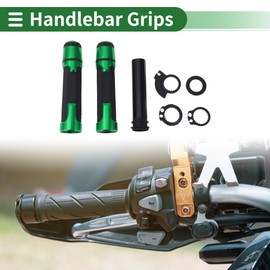 Partuto 7/8" 22mm 15/16" 24mm Motorcycle Hand Grips Cover Kit Aluminum Alloy Rubber Handlebar Cover for Motorcycle Scooter Bicycle ATV Black Green 1 Set
