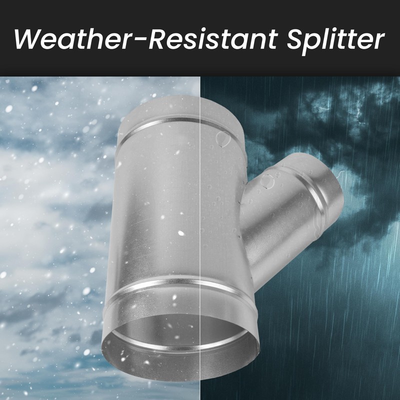 4" Inch Wye-Shape Ducting Splitter - 45 Degree Galvanized Steel