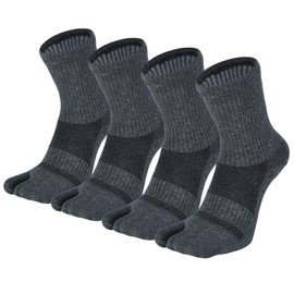 VICUDAUL Socks, Men's, Two-Toe Socks, Sports, Running, Business, Cotton, Men's, Durable, Work Commute, Unisex, Sweat Absorbent, Quick Drying, 4 Pairs, #D 4 Pairs