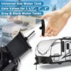 3-Pack Universal Metal RV Waste Valve Handle Replacement Black