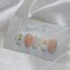 [Handmade Nail Tips] Orange Tulip Nails - Long Oval /