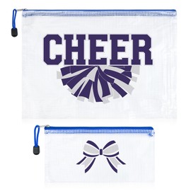 Aileam 2 Pcs Cheer Bag Cheer Makeup Snack Bag Gifts Zipper Pouch Makeup Case Cheerleader Accessories Bags Bulk for Cheerleading Party Supplies