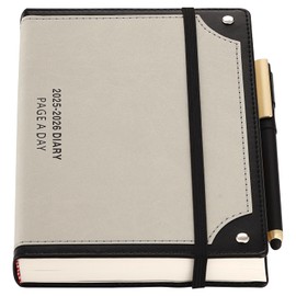 Mljtoyo Academic Diary 2025-2026 A5 Page a Day,Daily Planner 25/26 with Pen,Stickers,Colourful Monthly Tabs,2025-2026 Diary runs Jul25-Jun 26. Mid Year Diary Organiser perfect for Busy Schedules,Black