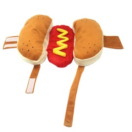 POPETPOP Hot Dog Cat Costume Funny Pet Costumes, Furry Pet Clothing Dog Cosplay Funny Costume Hamburger Dog Clothes for Small to Large Dogs Puppy Hotdog Pet Costume