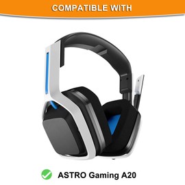 Replacement A20 Velour Ear Pads and Microphone Foam Cover Ear Cushion Compatible with Astro Gaming A20 Wireless Headset (Black-Blue)