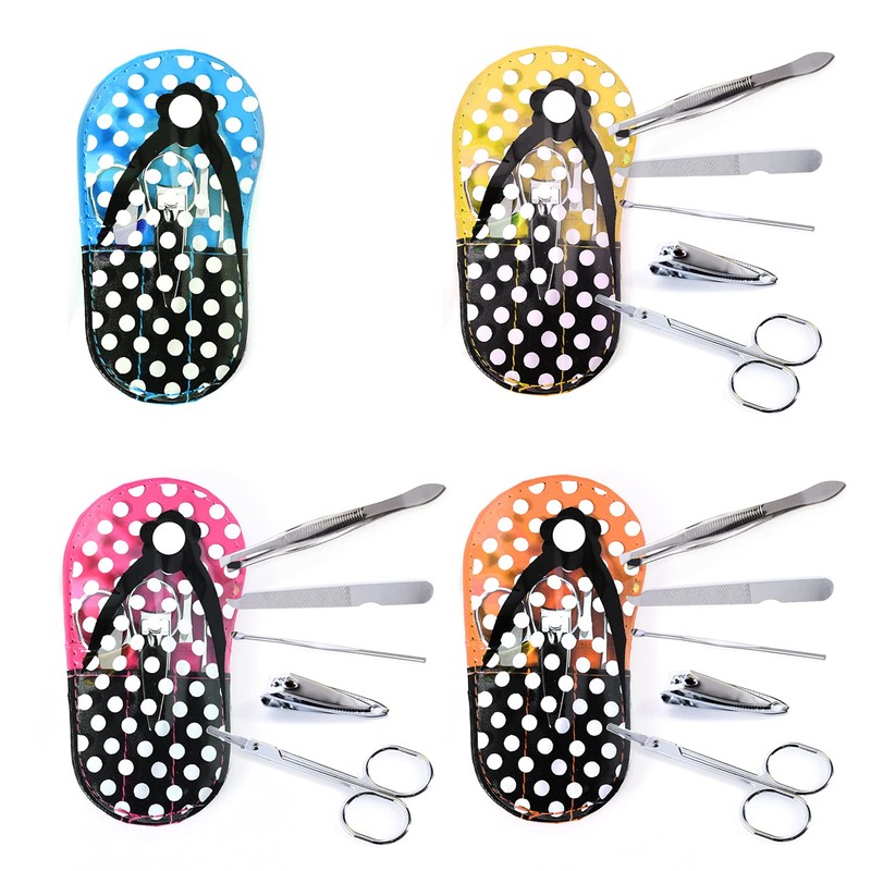 Spove Polka Dot Flip Flop Design Manicure Sets Spa Party