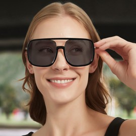 SODQW Oversized Aviator Sunglasses for Women Trendy Big Square Sun Glasses UV Protection 2025 Shades