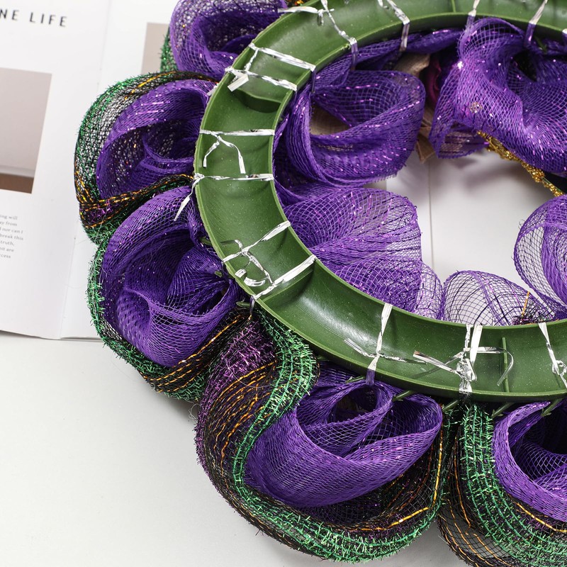 Mardi Gras Wreaths for Front Door 18 Inch Mardi Gras