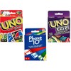 Mattel Uno, Flip and Phase 10 Card Game, Combo Pack