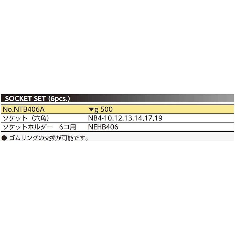 Kyoto Tools (KTC) Nepros Socket Set NTB406A Drive: 0.5 inches