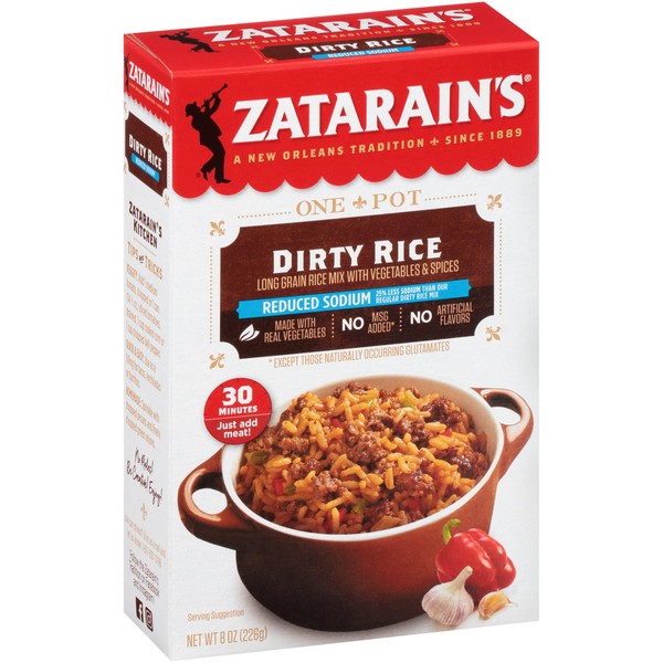 Zatarain's Reduced Sodium Dirty Rice, 8 oz (Pack of 12)
