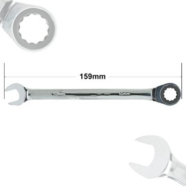 Seshin Buffalo 10mm Ratchet Spanner Steel Fixed Head Gear Wrench Open End & Ring (10mm)