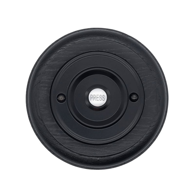 Modern Living Round Wireless Doorbell in Black Ash and Black