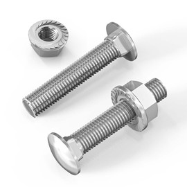 Dayalo Pack of 25 Carriage Bolts M5 x 50, Carriage Bolts, Gate Hinge Screws with Flange Nuts, Stainless Steel A2 V2A, Round-Head Screws with Square Neck