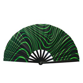 Large Rave Fan, Big Clack Folding Fan for Music Festival, Carnival, Line Dancing, EDM Gift