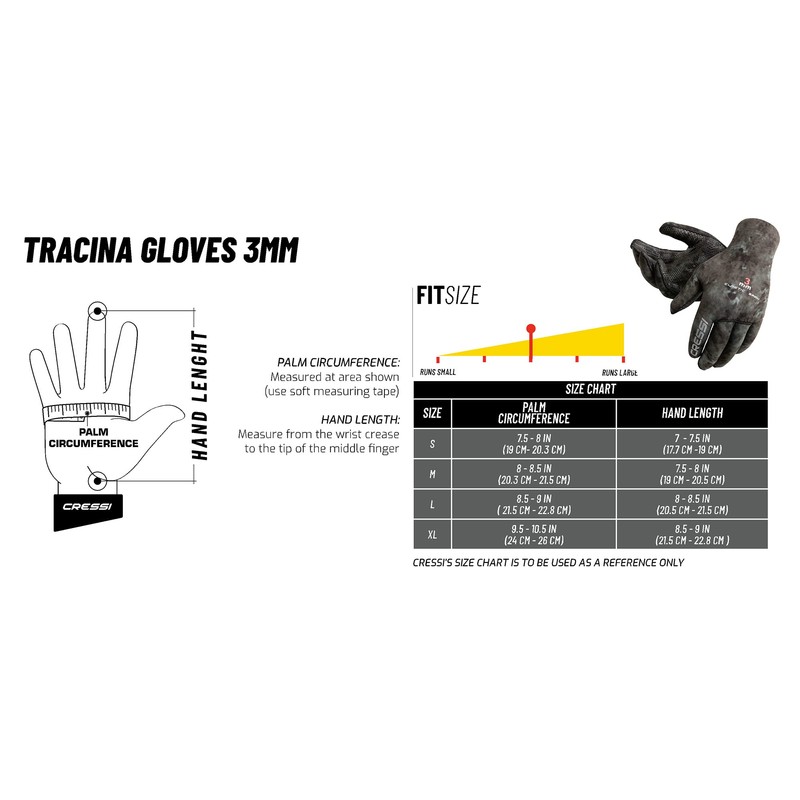 Cressi Tracina Neoprene Spearfishing Gloves - Camouflage Dark, Small