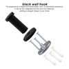 JANDH Towel Hooks, Black, Pack of 5 Coat Hooks, Matt