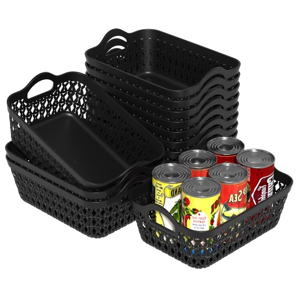 Afromy 12 Pack Mini Shallow Storage Baskets, Plastic Storage Basket