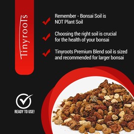 Bonsai Soil Premium by Tinyroots - Organic Soil Mix, Excellent for Water Retention and Root Development + Made from Genuine Akadama, Red Lava Rock and Pumice (4 Quarts)