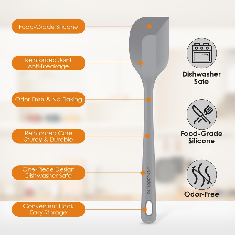 5-Piece Silicone Spatula Set, Reinforced Core & Connections