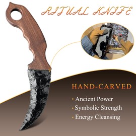 BAOHEM ”The symbol of power“ - Natural Dragon Crystal Obsidian Claw Knife, Obsidian Hand Strike Knife, Balance and Healing for Body and Mind, Home Desktop Decoration