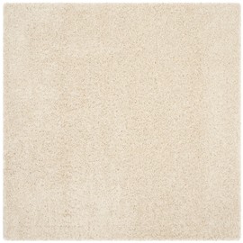 SAFAVIEH Laguna Shag Collection Area Rug - 6'7" Square, Beige, Solid Design, Non-Shedding & Easy Care, 2-inch Thick Ideal for High Traffic Areas in Living Room, Bedroom (SGL303B)