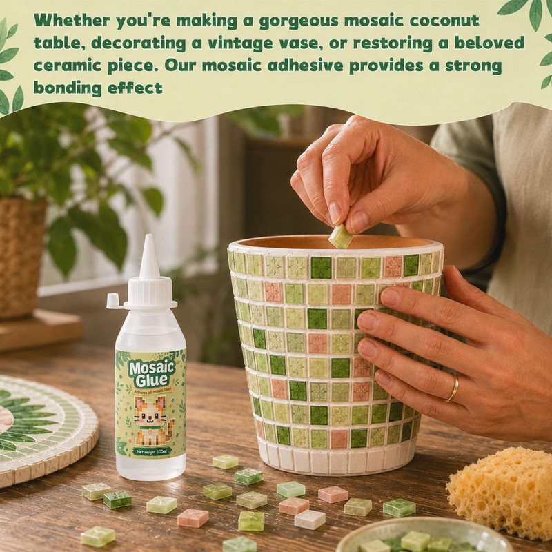 INNOVAYOU 100ml Mosaic Tile Glue, Clear Durable Waterproof Fast Drying