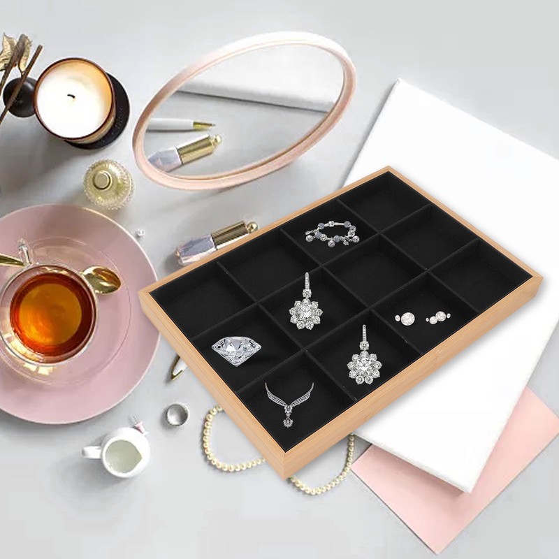 12 Grid Jewelry Tray Soft Elegant Appearance Strong Light Weight