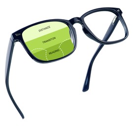YEIN Progressive Multifocus Reading Glasses, Spring Hinge Blue Light Blocking Glasses for Women Men, No Line Multifocal Readers with Clear Lenses (+0.00/+1.75 magnification)