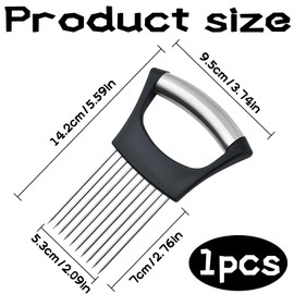 Stainless Steel Onion Holder with Prongs, Stainless Steel Onion Cutter Holder Food Slice Assistant, New Onion Slice Holder Made of Stainless Steel, Lemon Slicer, for Cutting Lemon, Potatoes, Cucumbers