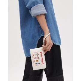 Coach CU196 Corner Zip Wristlet With Boardwalk Graphic Chalk Multi Ice Cream $88