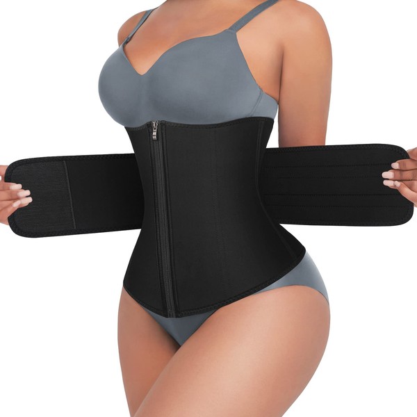 FeelinGirl Waist Trainer for Women Plus Size 7 Steel Bones