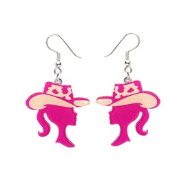 Pink Earring Acrylic Christmas Santa Claus Lightning Disco Dangle Drop Earring Pink Football Christmas Tree Earring for Women Holiday Jewelry-head