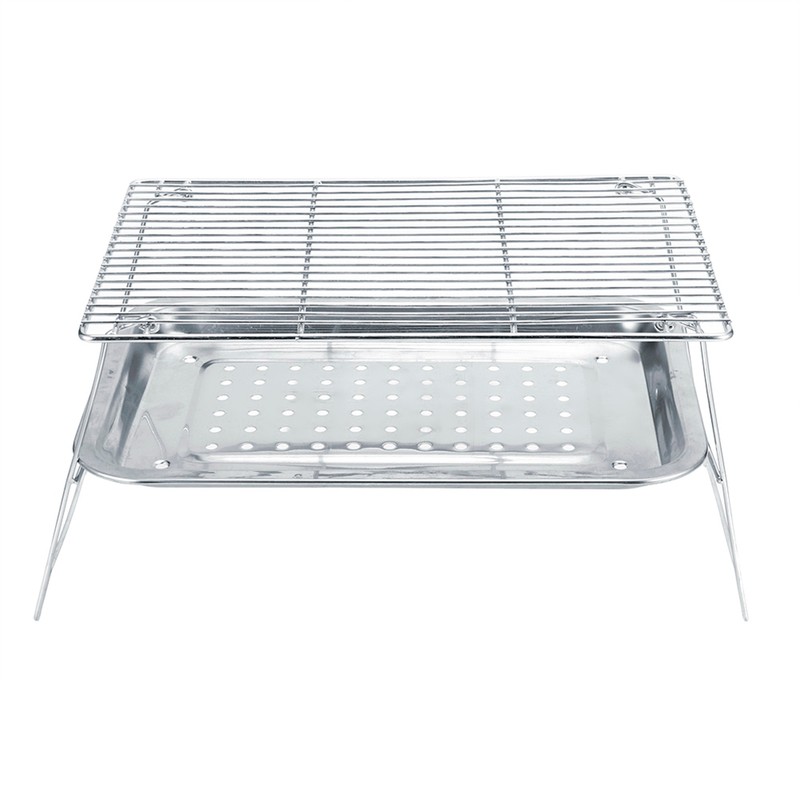 3Pcs/Set Stainless Steel Portable Folding Barbecue Grill BBQ Grilling Rack