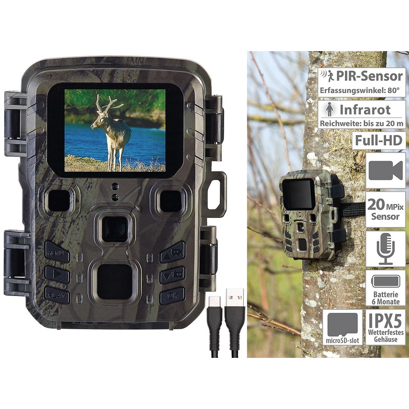 VisorTech Wildlife Camera: Full HD Wildlife Camera with PIR Sensor,