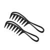 2 Pcs Black Wide Tooth Comb Curly Knotted Wavy Thick