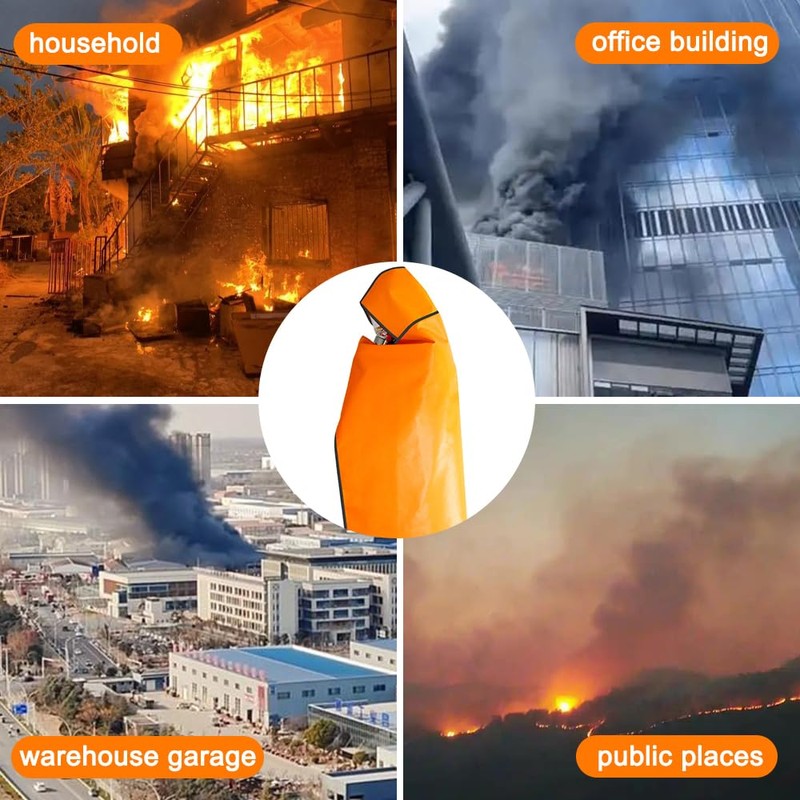 SP ESCRIY Fireproof Cloak Hooded Fire Escape Blanket Emergency Fire