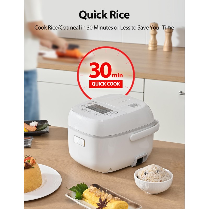 Toshiba Mini Rice Cooker, 3 Cups Uncooked Small Rice Cooker,