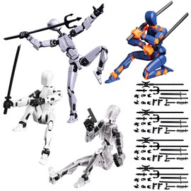 EDLMKM 4 PCS T13 Action Figure Set (Assembly Completed), 3D Printed Multi-Jointed, Dummy 13 Action Figure, Multi-Jointed Movable Robot Toys, Desktop Decorations for Game Lovers Toys
