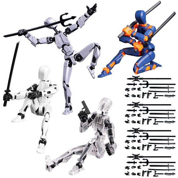 EDLMKM 4 PCS T13 Action Figure Set (Assembly Completed), 3D