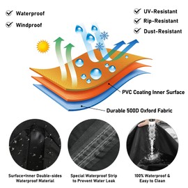 Raweao Stackable Garden Chair Cover, 70 x 70 x 85/125 cm, 600D Oxford Waterproof Outdoor Chair Cover, House Protection Garden Chair, Black