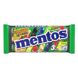 Mentos Discovery I 3 Rolls of Fruit Flavored Chewy Dragees I 112g 3.9 ounce total